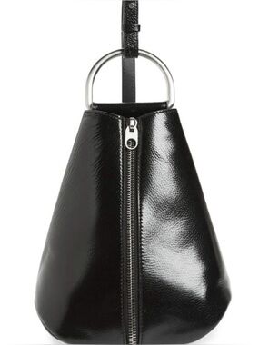 Proenza Schouler Black Patent Leather Shoulder Bag with Silver Hardware
